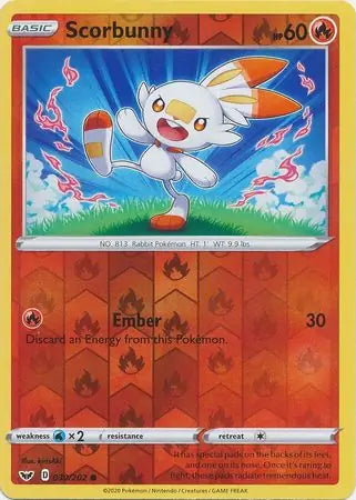 Sword & Shield Scorbunny #30/202 reverse holo